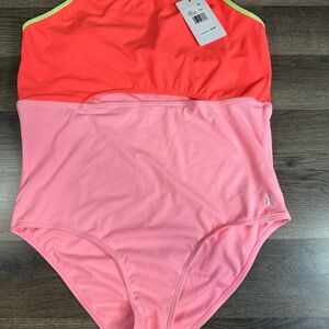 Hurley Kids Swim One Piece - Coral and Pink